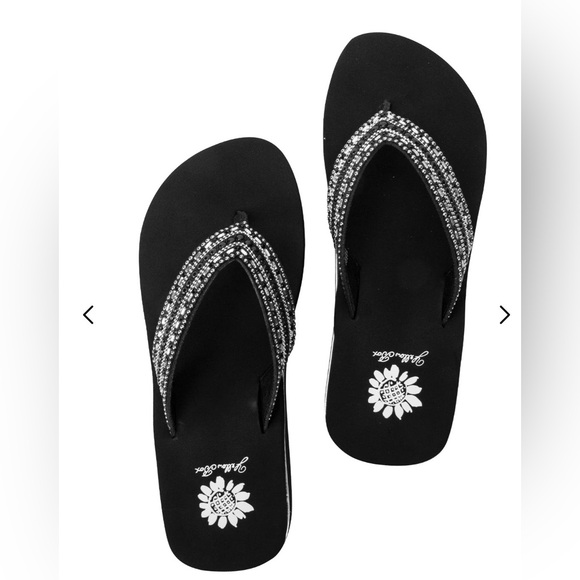 Yellow Box Black Rhinestone Sandals - Picture 2 of 4